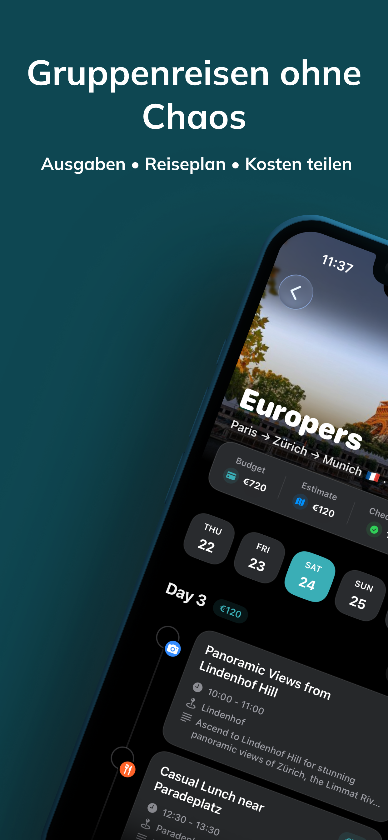 Itaro app trip overview