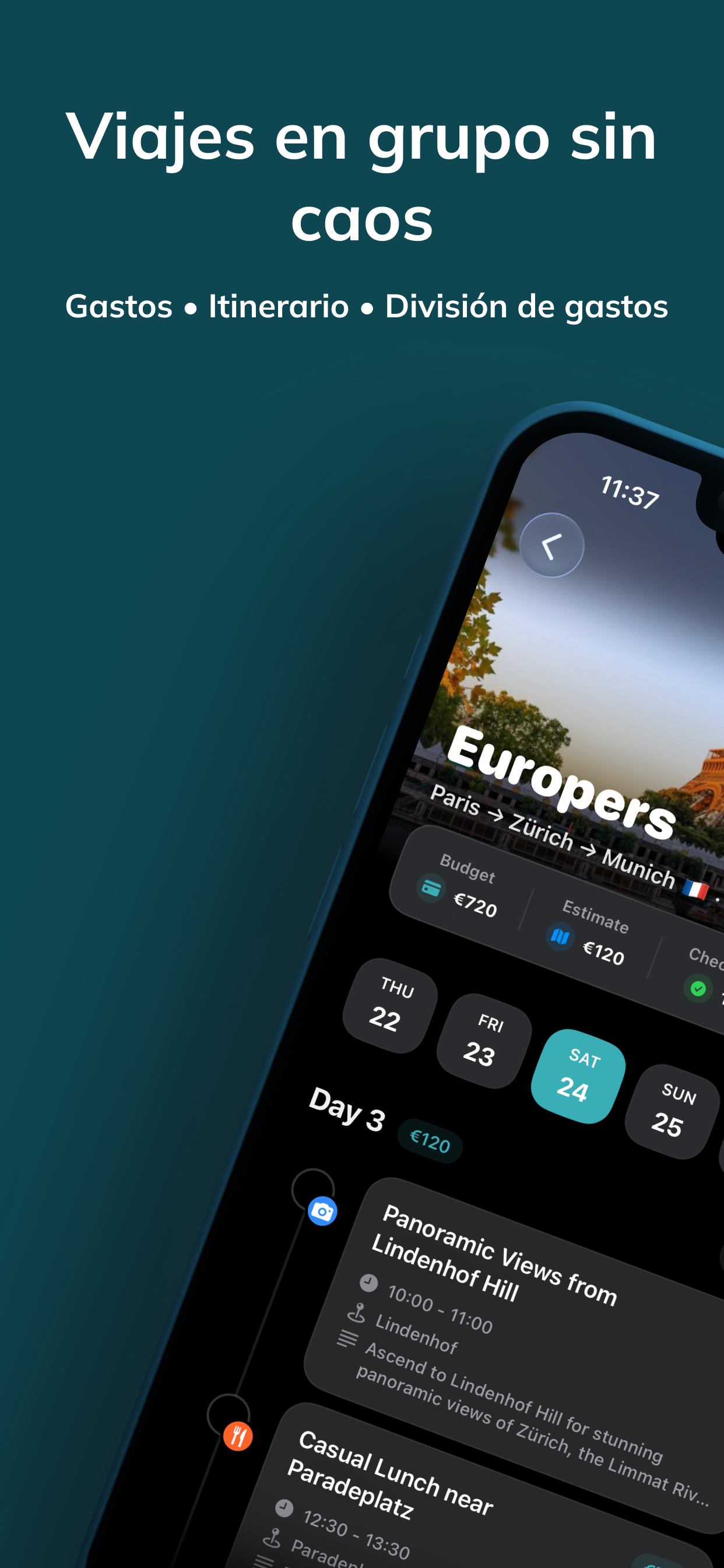 Itaro app trip overview