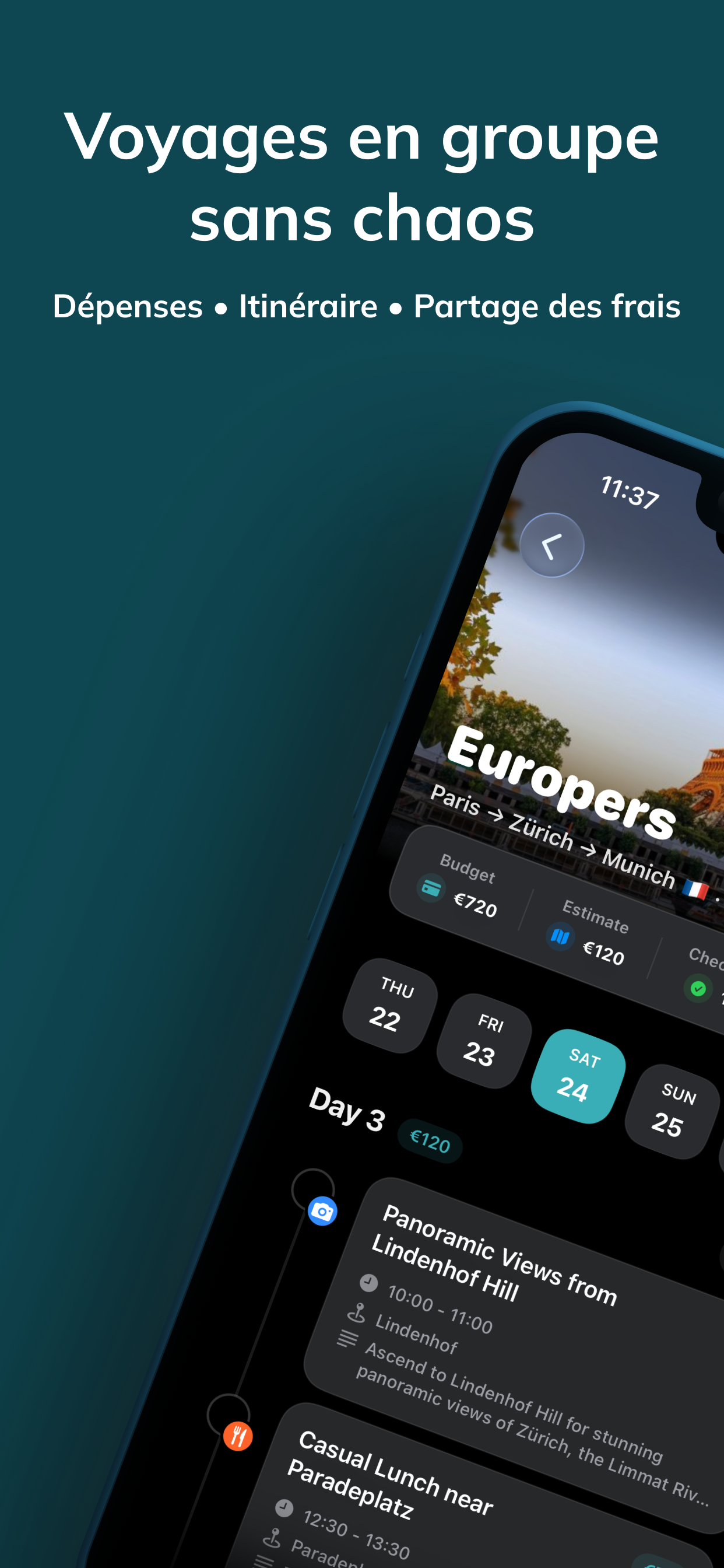 Itaro app trip overview