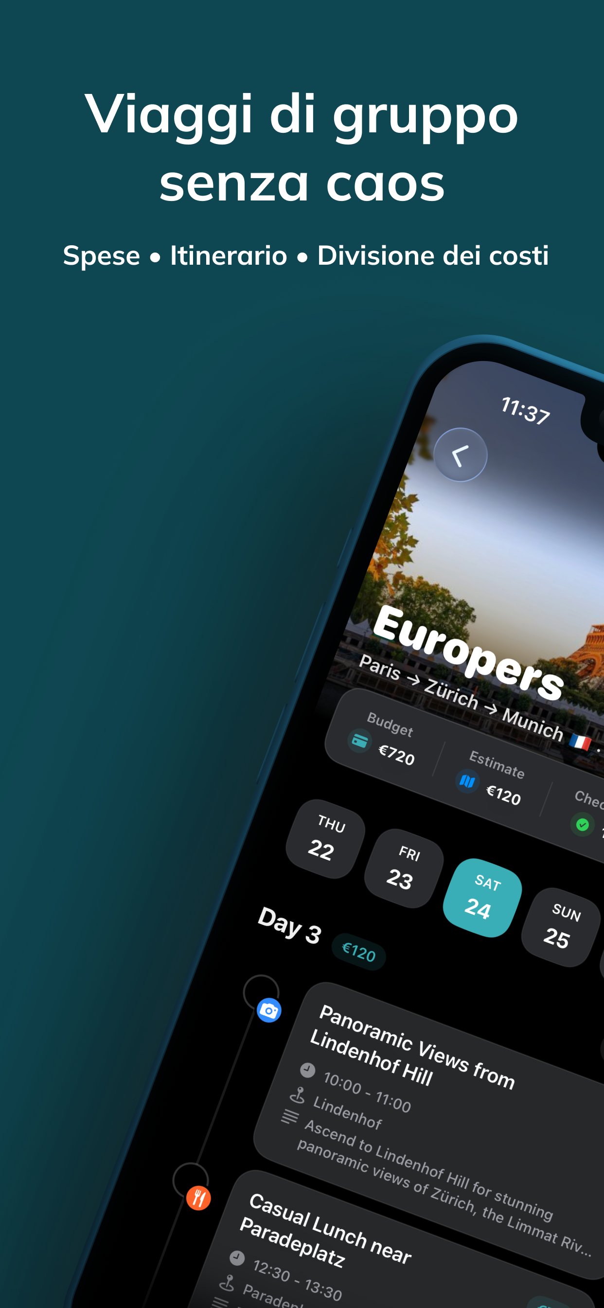 Itaro app trip overview