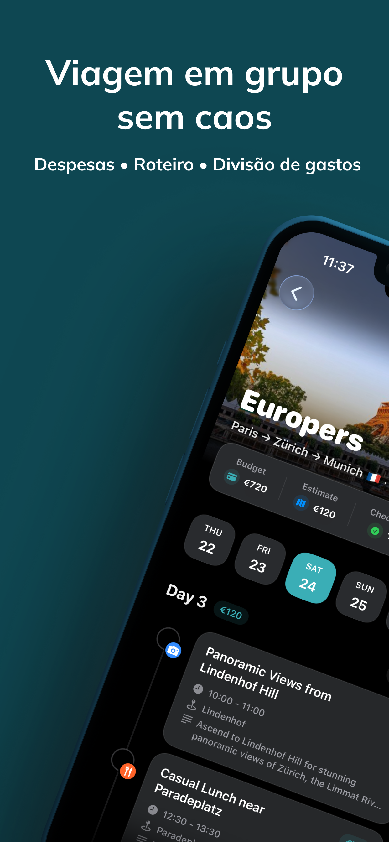 Itaro app trip overview