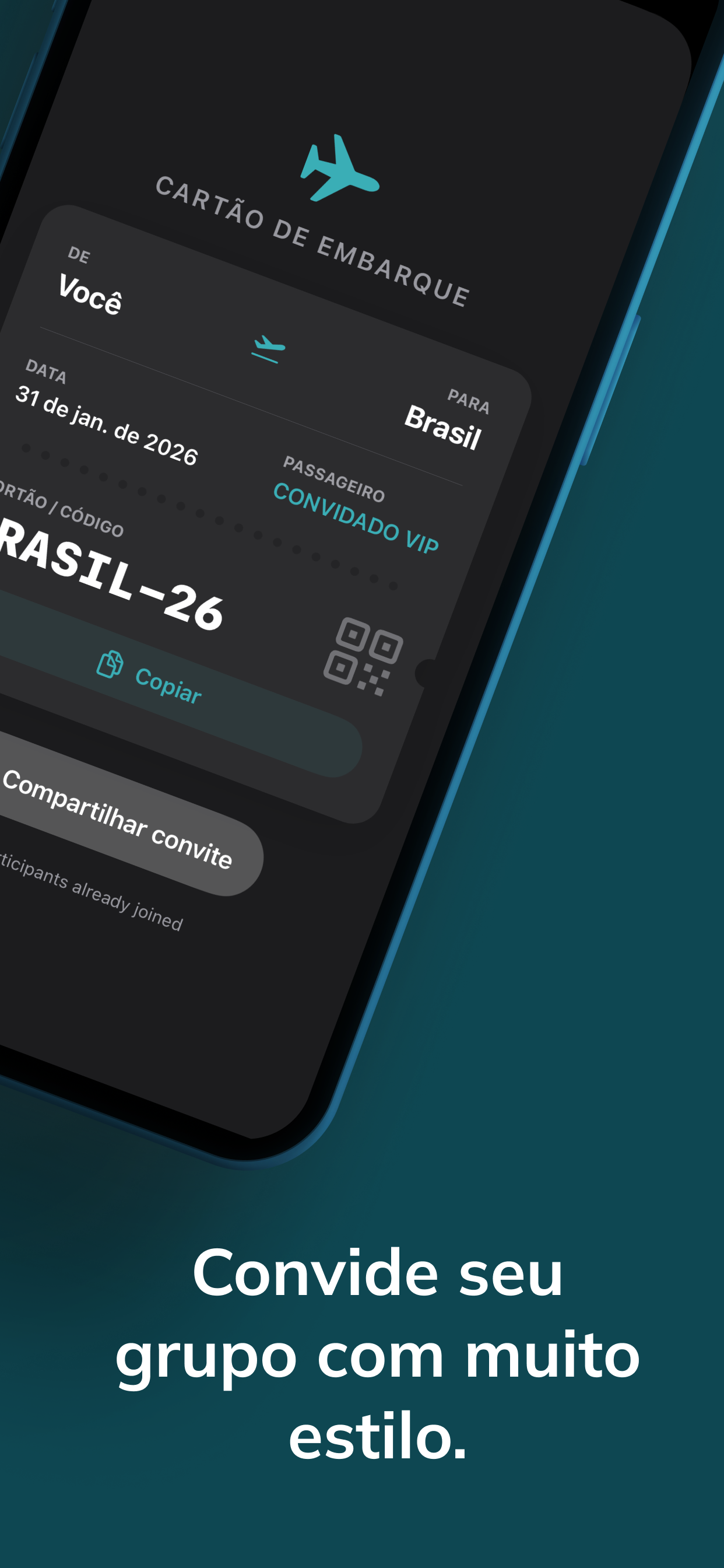 Itaro app group invite boarding pass