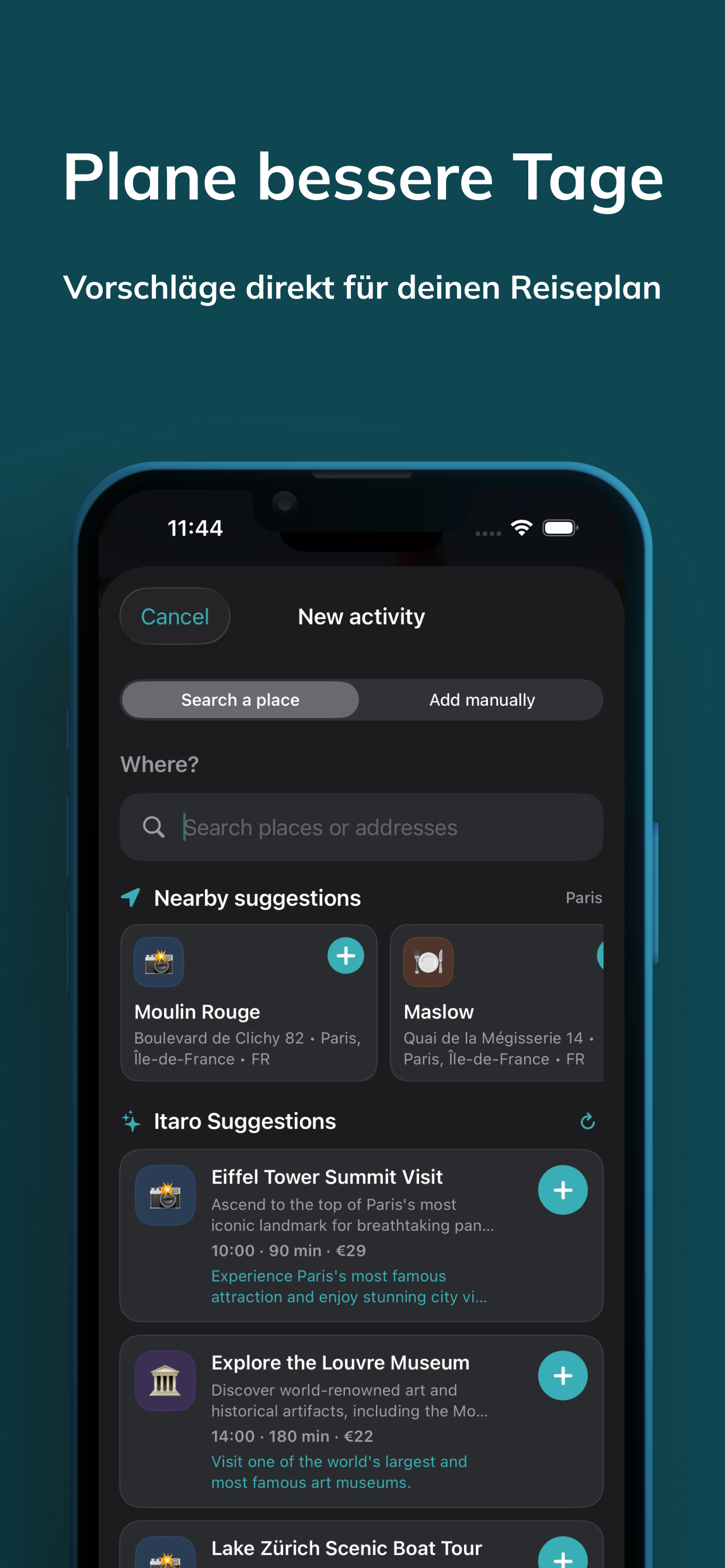 Itaro app nearby suggestions