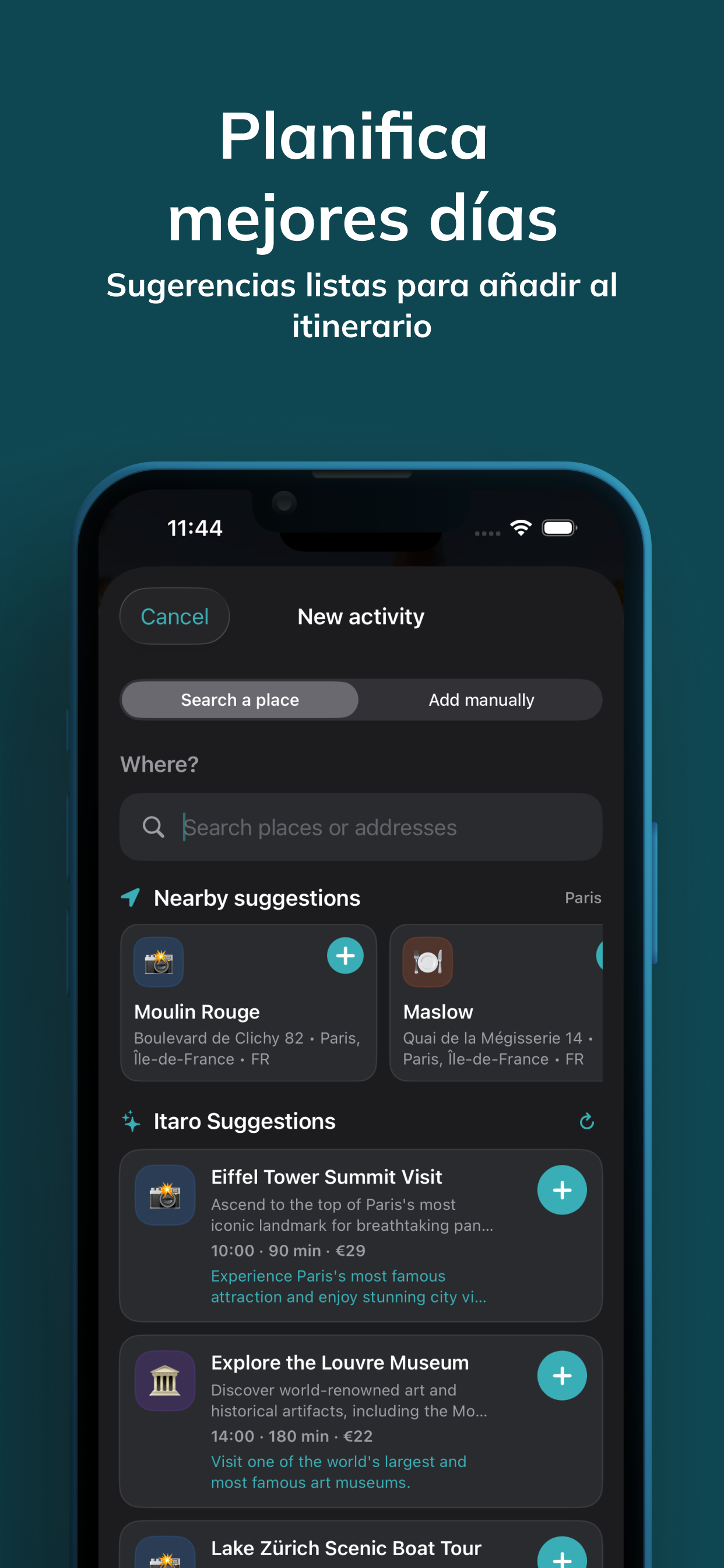 Itaro app nearby suggestions