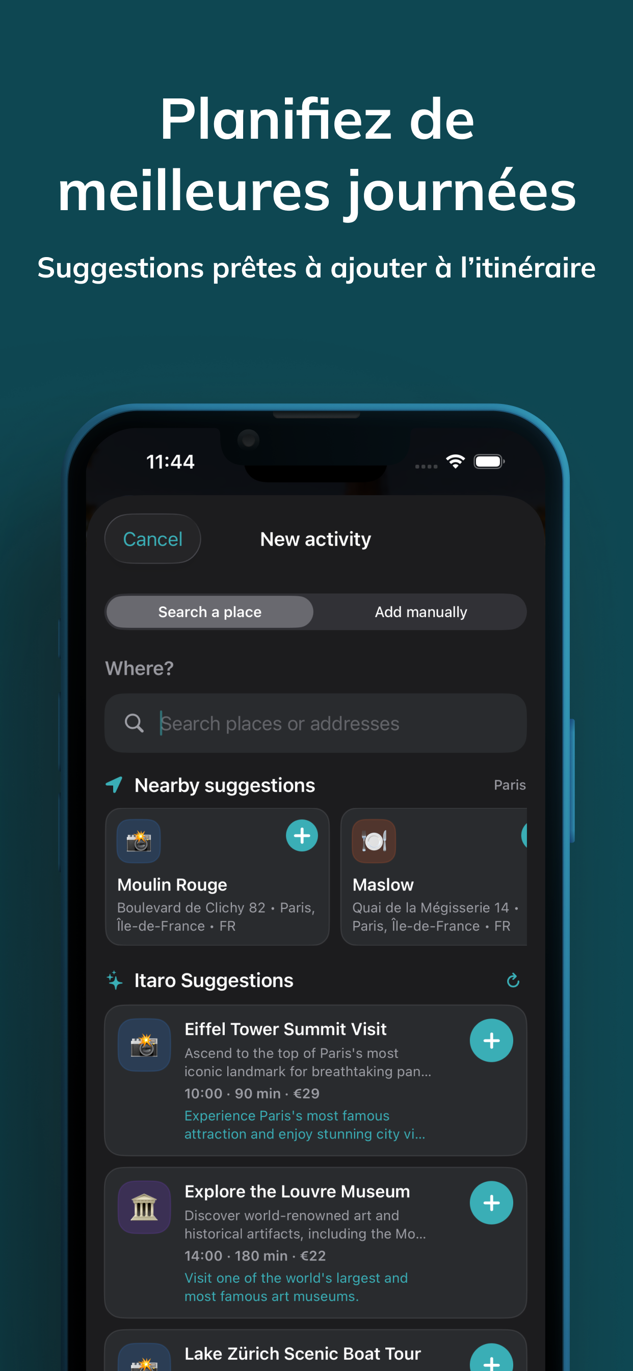 Itaro app nearby suggestions