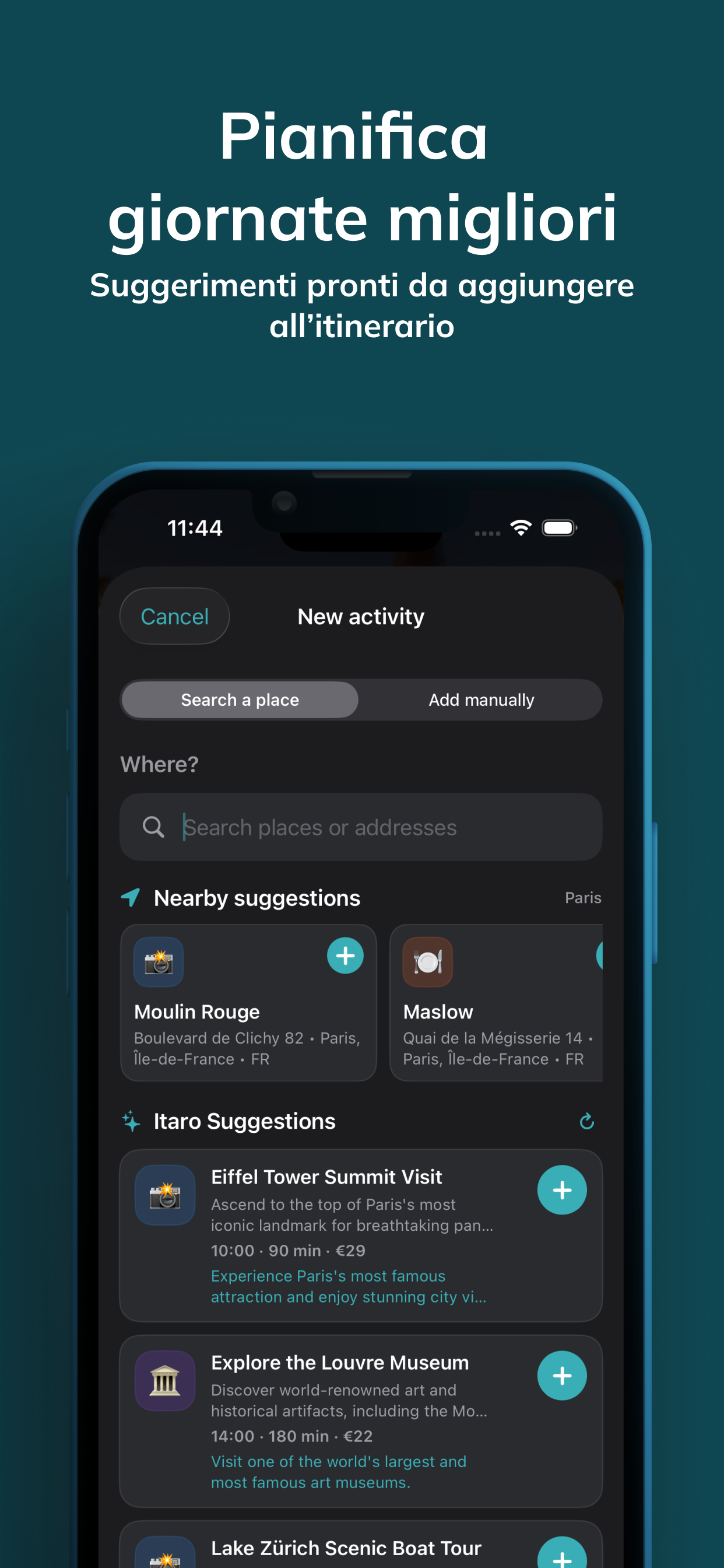 Itaro app nearby suggestions