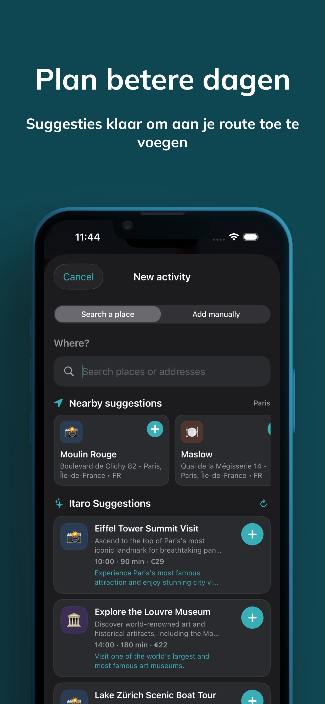 Itaro app nearby suggestions