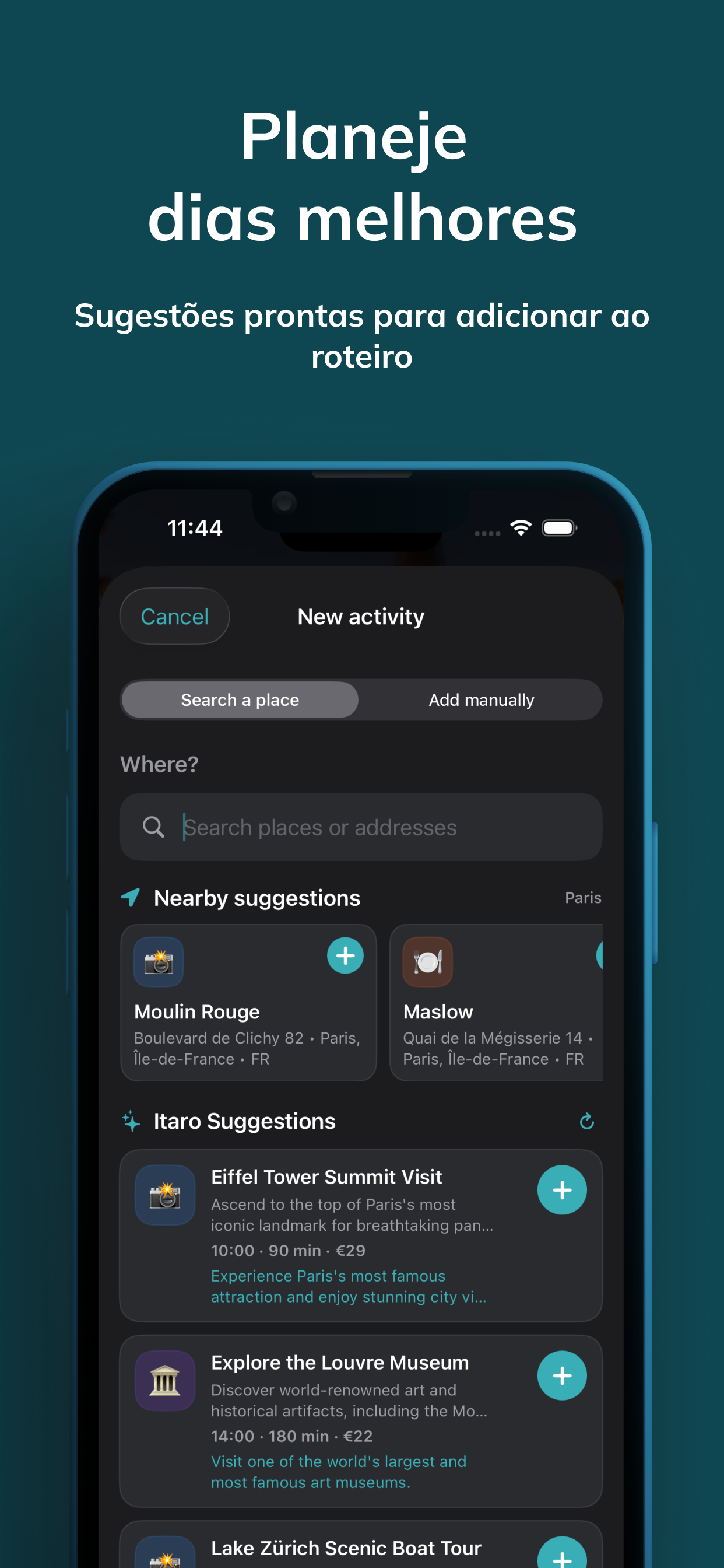 Itaro app nearby suggestions